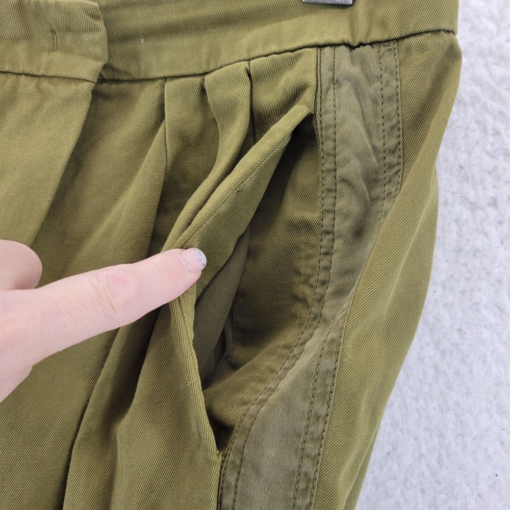 Givenchy Straight Leg Pleated Pants Size 38 30" Waist Olive Green High Waist - Picture 6 of 14